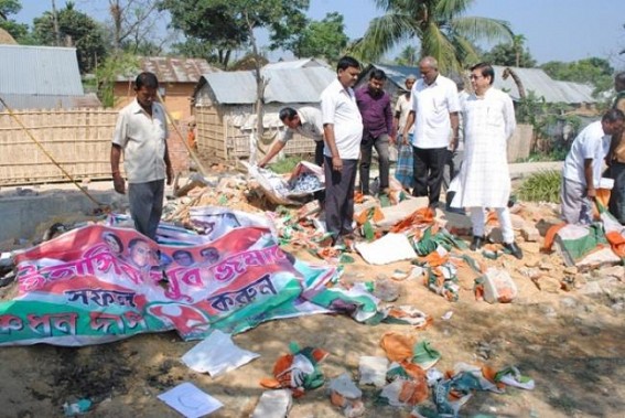 Congress party office destroyed